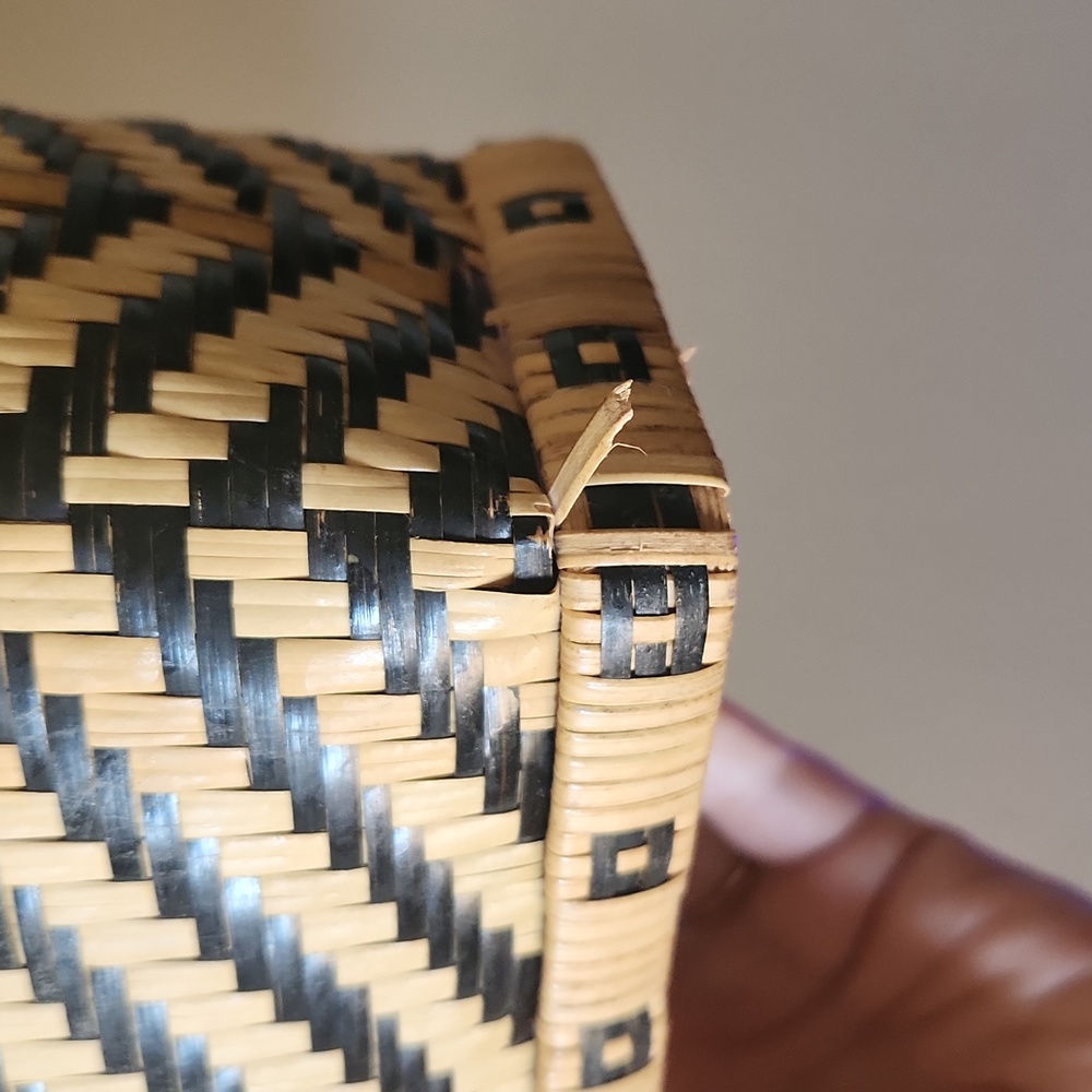 Anthropologie Wicker woven geometric handbag - Picture 6 of 9